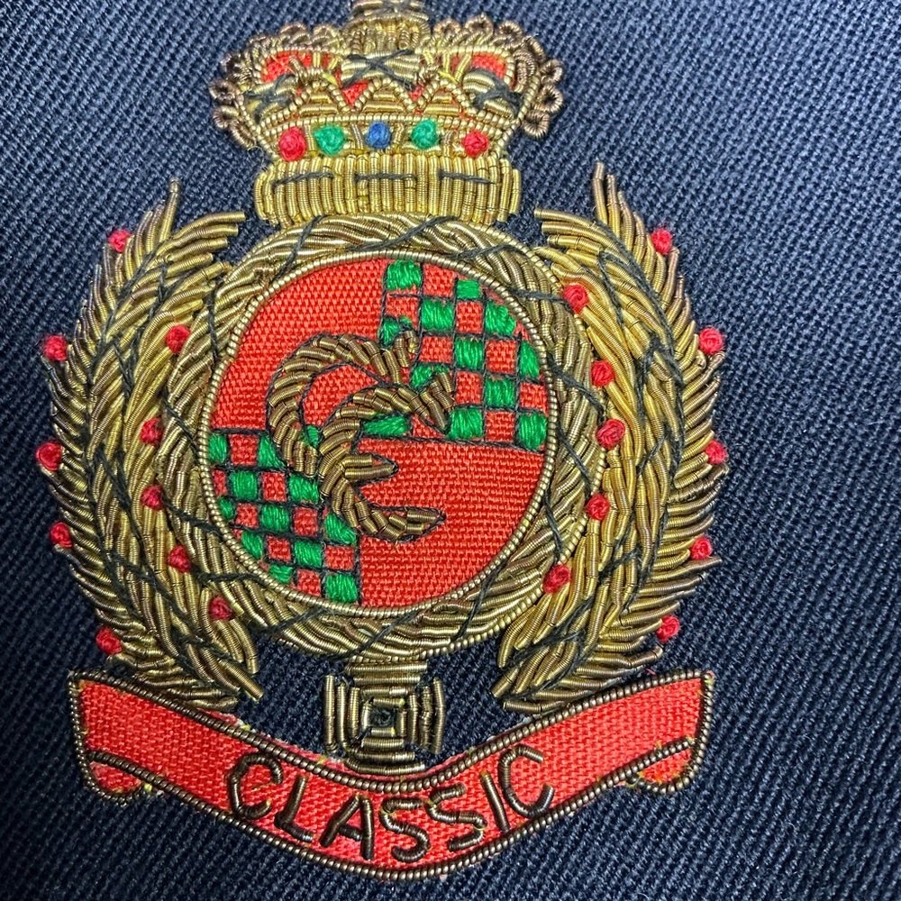 Vintage wool double breasted crown crest navy wool blazer Womens 6 USA made - Picture 3 of 7